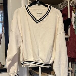 Abercrombie & Fitch Cream Sweater with Black Trim